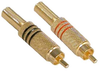 RCA Plug Metal Gold Plated w/Spring Red/Black Pair - 2011-SF-09 - SFCable.com