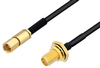 SMA Female Bulkhead to SSMC Plug Cable 18 Inch Length Using PE-SR405FLJ Coax - PE3C4448-18 - Pasternack