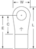 3M Scotchlok Blue Brazed Non-Insulated Brazed Ring Terminal M6-14R/SK - 1.14 in Length - 0.47 in Wide - 0.25 in Inside Diameter - 1/4 in Stud - 054007-02149 - R. S. Hughes Company, Inc.