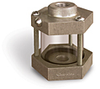 Full Vision Flow Sight, Pyrex, 7/16” Unrestricted Orifice, 1/4” NPT Inlet, 1/4” NPT Outlet -- B1766-21 - Image