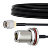 SMA Male to N Female Bulkhead Cable FM-SR086TBJ Coax in 6 Inch with LF Solder - FMCA2133-6 - Fairview Microwave Inc.