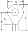 3M Scotchlok Yellow Butted Non-Insulated Butted Ring Terminal MU10-14RHTK - 0.99 in Length - 0.59 in Wide - 0.135 in Inside Diameter - 1/4 in Stud - 054007-02046 - R. S. Hughes Company, Inc.