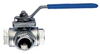 SERIES 966N(L) STAINLESS STEEL DIRECT MOUNT 3 WAY BALL VALVE, FULL PORT 2", ISO 5211 MOUNTING PAD -- 966N-2