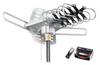 Amplified HD Digital Outdoor HDTV Antenna with Motorized 360 Degree Rotation, UHF/VHF/FM Radio -- WA-2608-Z - Image