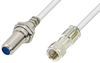 75 Ohm F Male to 75 Ohm F Female Bulkhead Cable 48 Inch Length Using 75 Ohm PE-B159-WH White Coax -- PE38138/WH-48
