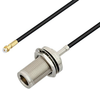 Snap-On MMBX Plug to N Female Bulkhead Cable 12 Inch Length Using RG174 Coax - PE3C4040-12 - Pasternack