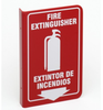 Brady Acrylic Rectangle Red Fire Equipment Sign - 7 in Width x 11 in Height - Language English / Spanish - TEXT: FIRE EXTINGUISHER / EXTINTO DE INCENDIOS - L3FE15A -- 754476-45482 - Image