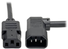 C13 to Left-Angle C14 PDU-Style Power Extension Cord, Heavy Duty - 15A, 100–250V, 14 AWG, 6 ft., Black -- P005-006-14LA - Image
