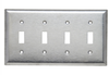 Toggle Switch Openings, Four Gang, 430 Stainless Steel - SL4 - Legrand