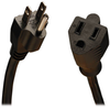 Power Extension Cord, NEMA 5-15P to NEMA 5-15R - 10A, 120V, 18 AWG, 10 ft., Black -- P022-010 - Image
