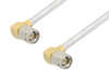 SMA Male Right Angle to SMA Male Right Angle Cable 18 Inch Length Using PE-SR402FL Coax, RoHS - PE3417LF-18 - Pasternack