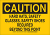 Brady B-555 Aluminum Rectangle Yellow Personal Protection Equipment (PPE) Sign - 10 in Width x 7 in Height - TEXT: CAUTION - 128550 - 754473-77452 - R. S. Hughes Company, Inc.