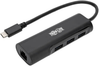 USB 3.1 Gen 1 USB-C Portable Hub/Adapter, 3 USB-A Ports and Gigabit Ethernet Port, Thunderbolt 3 Compatible, Black -- U460-003-3A1GB