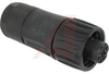 connector,plastic circ,str fem cable conn,3+gnd silver plt cont,screw term,black - 70013160 - Allied Electronics, Inc.