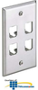Panduit® Mini-Com Stainless Steel Faceplates - CFP6SY - TelephoneStuff.com