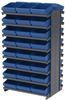 Akro-Mils 800 lb Blue Gray Powder Coated Steel 16 ga Double Sided Fixed Rack - 36 3/4 in Overall Length - 48 Bins - Bins Included - APRD112 BLUE - APRD112 BLUE - R. S. Hughes Company, Inc.