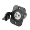 11013 Dual USB Power Charger With LED, 12/24VDC Output, 2.1A, Black -- 11013 - Image