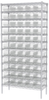 Akro-Mils 2000 lb Adjustable Clear Chrome Steel Open Adjustable Fixed Shelving System - 60 Bins - 2000 lb Total Capacity - AWS143630130SC -- AWS143630130SC - Image