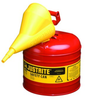 Justrite Red Steel 2 gal Safety Can - 13 3/4 in Height - 9 1/2 in Overall Diameter - 7120110 - 7120110 - R. S. Hughes Company, Inc.