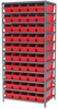 Akro-Mils Shelfmax 6500 lb Adjustable Red Gray Powder Coated Steel 22 ga Open Adjustable Fixed Shelving System - 50 Bins - 6500 lb Total Capacity - AS2479094 RED - AS2479094 RED - R. S. Hughes Company, Inc.