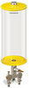 Yellow Color Key, Clear View Multiple Feed Manual Lubricator, 1 gal Acrylic Reservoir, 2 Feeds, 1/4” OD Tube Outlets - B5163-128AB021YW - Oil-Rite Corp.