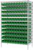 Akro-Mils 2000 lb Adjustable Green Chrome Steel Open Adjustable Fixed Shelving System - 120 Bins - 2000 lb Total Capacity - AWS244830124 GREEN -- AWS244830124 GREEN - Image