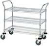 Utility Cart, 3 Wire Shelves, Chrome; Height Quantum Storage - 42AC6343 - Newark, An Avnet Company