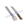 Amphenol MP-5FRJ45UNNS-007 Flat Silver Satin Modular Cables Plug to Tinned End, RJ45 (8 conductor) 7ft - Image