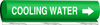 Brady B-689 White on Green Polyester Wrap-Around Pipe Marker - 3/4 in Character Height - Printed Msg = COOLING WATER with Right Arrow - 5668-I - 754476-57192 - R. S. Hughes Company, Inc.