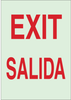 Brady Bradyglo B-324 Polyester Rectangle White Exit Sign - 10 in Width x 14 in Height - Glow in the Dark - Language English / Spanish - TEXT: EXIT / SALIDA - 90157 - 754476-90157 - R. S. Hughes Company, Inc.