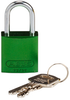 Brady Compact Aluminum Padlock Green Keyed Different -- 133272