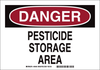 Brady B-555 Aluminum Rectangle White Pesticide Use, Spraying & Storage Sign - 10 in Width x 7 in Height - TEXT: DANGER PESTICIDE STORAGE AREA - 46440 - 754473-46440 - R. S. Hughes Company, Inc.