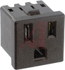 Outlet; Snap-In Mount; 15 A; 125 VAC; Black; Nylon; UL 94V-0; UL, CSA - 70133333 - Allied Electronics, Inc.