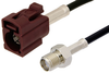 SMA Female to Bordeaux FAKRA Jack Cable 60 Inch Length Using PE-C100-LSZH Coax - PE39349D-60 - Pasternack