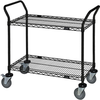 Utility Cart, 2 Wire Shelves, Black; Height Quantum Storage - 42AC6365 - Newark, An Avnet Company