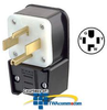 Leviton 125/250V Flush Mount Receptacle Matching Angle Plug -- 9432-P - Image