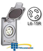 Leviton 15 Amp 250V Power Outlet Locking Blade Receptacle.. -- 4585-CWP - Image