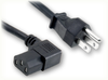 NEMA 5-15P to IEC-60320-C13 RIGHT ANGLE HOME // Power Cords // North American Power Cords // 3 Conductor Power Cords - 4910.059 - Quail Electronics