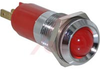 INDICATOR, 14MM, RED, 12V, SATIN BEZEL - 70117712 - Allied Electronics, Inc.