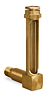 Vented Long Elbow Brass Liquid Level Gage, 2 17/32” Sight Opening, 1/2” Diameter Glass, 1/4” Male NPT Mounting Thread -- B1149-11