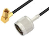 N Male to SSMC Plug Right Angle Low Loss Cable 18 Inch Length Using LMR-100 Coax - PE3C4433-18 - Pasternack