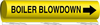Brady B-689 Black on Yellow Polyester Wrap-Around Pipe Marker - 12 in Width - 1 1/4 in Character Height - 26 1/2 in Length - Printed Msg = BOILER BLOWDOWN with Right Arrow - 5636-II - 754476-57168 - R. S. Hughes Company, Inc.