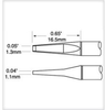 Metcal Smartheat Tweezer Cartridge PTTC-802 - Blade Tip - 0.65 in Tip Length - 0.05 in Tip Width - 0.04 in Thick - METCAL PTTC-802 - R. S. Hughes Company, Inc.