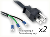 NEMA 5-15P to ROJ SPECIAL x 2 HOME // Power Cords // Specialty Power Cords // Y Cords (2-Way Splitter) - 0437.118 - Quail Electronics
