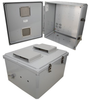 18x16x10 Polycarbonate Weatherproof Outdoor IP24 NEMA 3R Enclosure, Modified Base Drilled Mount Vented Lid DKGY -- TEPC181610-00V