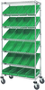 Cart W/ Bin, 7Shelves, 24Bins, Grn; No. Of Bins Quantum Storage - 44AC5745 - Newark, An Avnet Company