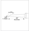 Metcal Smartheat Rework Cartridge SMTC-5174 - Hoof Tip - 0.65 in Tip Length - 0.045 in Tip Width - SMTC-5174 - R. S. Hughes Company, Inc.