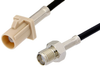 SMA Female to Beige FAKRA Plug Cable 48 Inch Length Using PE-C100-LSZH Coax - PE39344I-48 - Pasternack