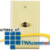 Allen Tel Plastic Flush Wall Plates with F-81 3/4".. -- CT103F - Image