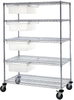 Wire Cart, 5Shelves, 4Bin W/ Slides, Clr; No. Of Bins Quantum Storage - 42AC6430 - Newark, An Avnet Company